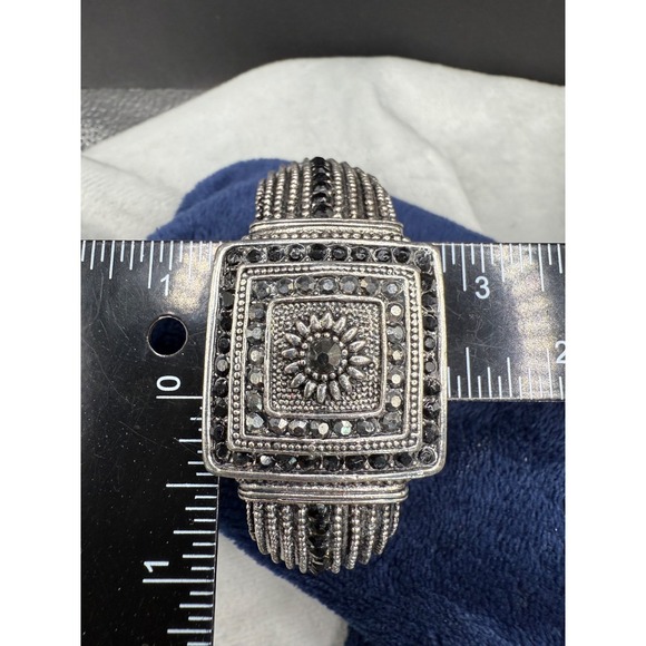 Modern Chunky Bracelet‎ Hinged Clamper Grey  Y2K6.5" - Picture 3 of 9